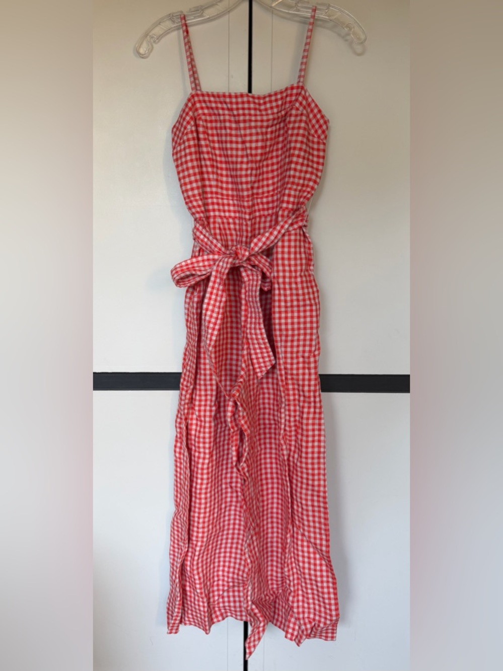 J. Crew Red and Baby Blue Gingham Romper Jumpsuit - Size 0
